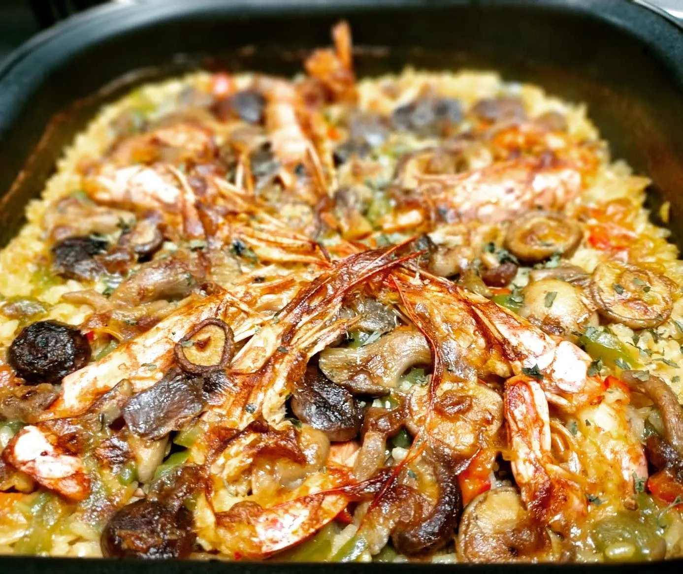 Arroz de setas y langostinos del Restaurante Toni Portela en Lugo